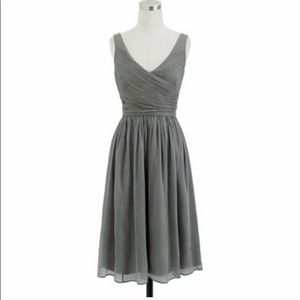 J Crew Heidi Bridesmaid Dress Gray Chiffon Size 6